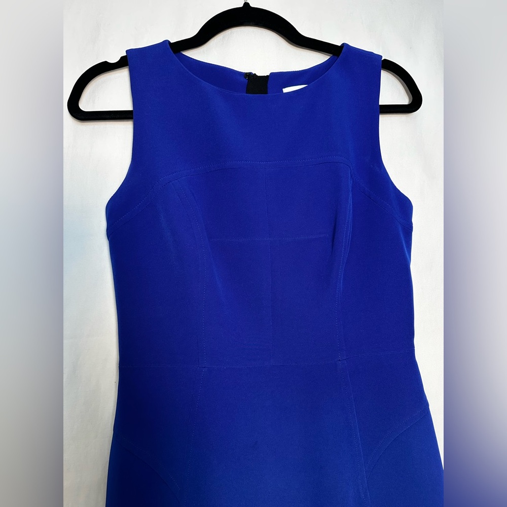 Milly Cobalt Blue Sleeveless Midi Sheath Dress - Picture 3 of 6